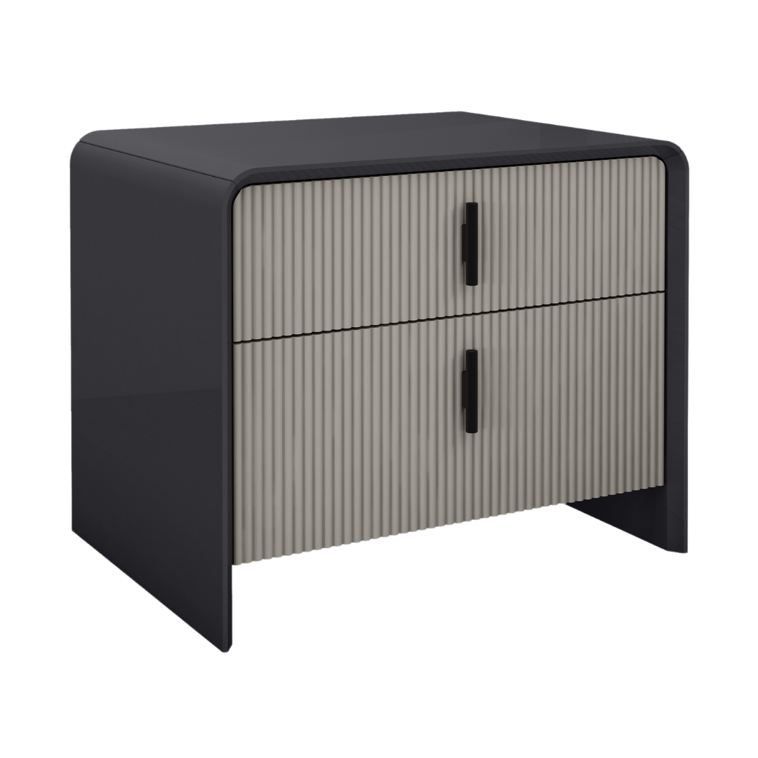 Ensemble chambre king Grayson graphite 6 pièces avec LED ambiant, bois ingénierie, Montréal