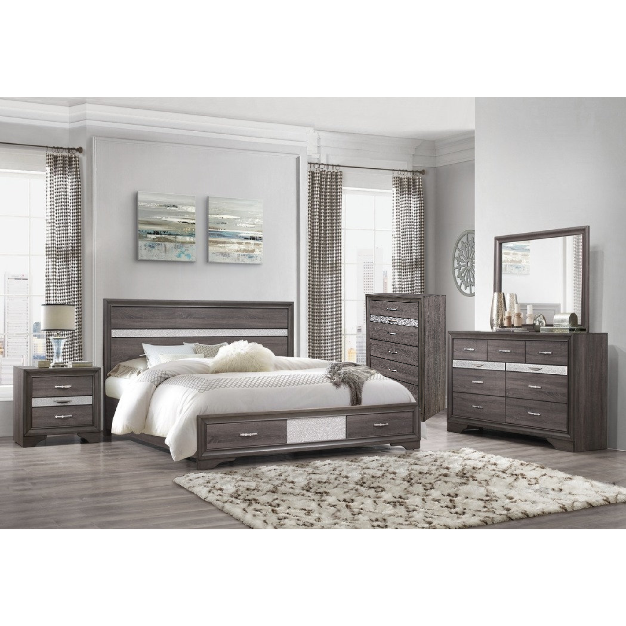 King Bedroom Set – Harper Grey