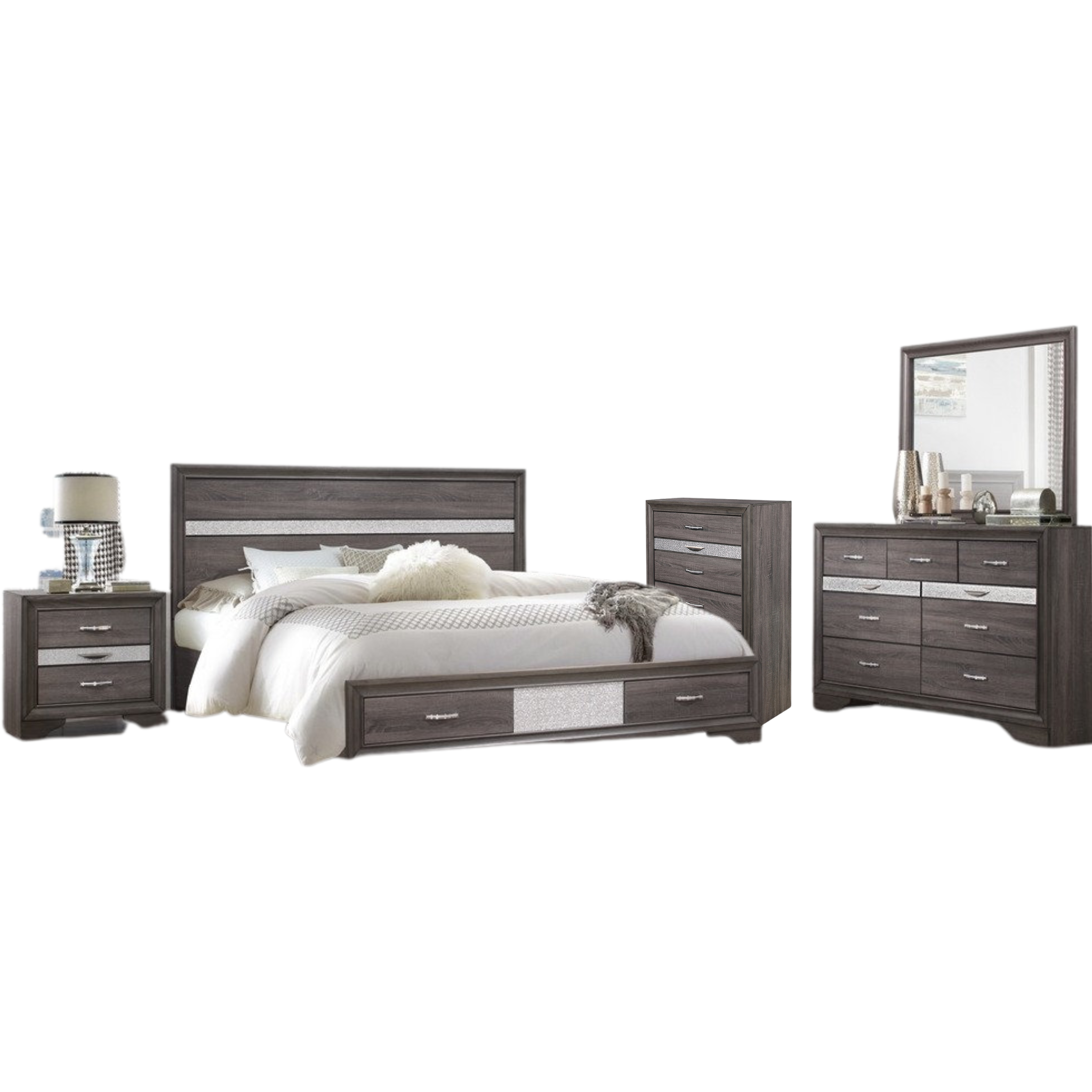 Ensemble de chambre à coucher Queen – Harper Grey