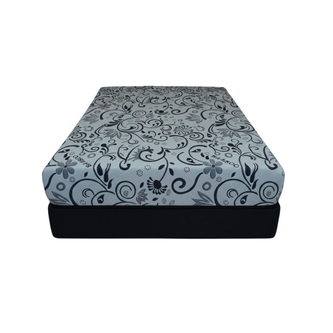 Matelas queen Flexora 12 po double fermeté mousse mémoire réversible blanc floral – Bonito Montréal