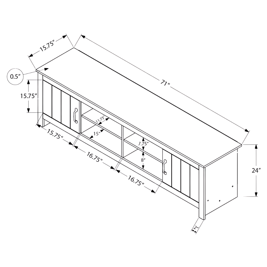 Selro – Light Beige & Dark Oak TV Stand – 72"