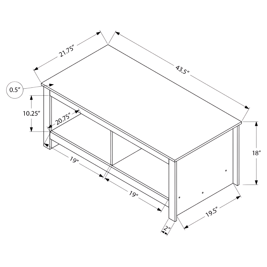 Kemar – Table basse – Beige et chêne foncé