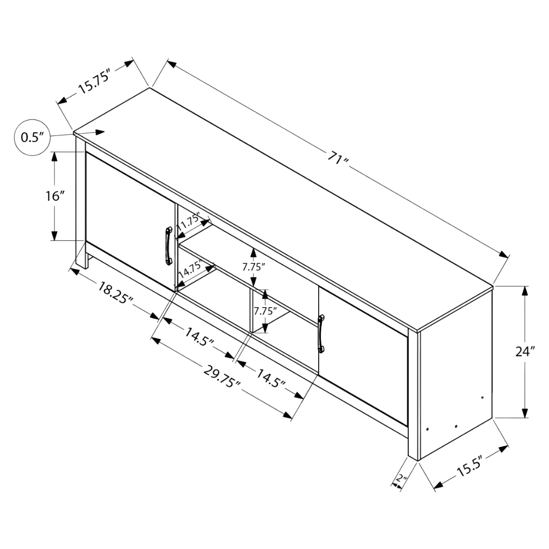 Selro – Rustic Grey TV Stand – 72"