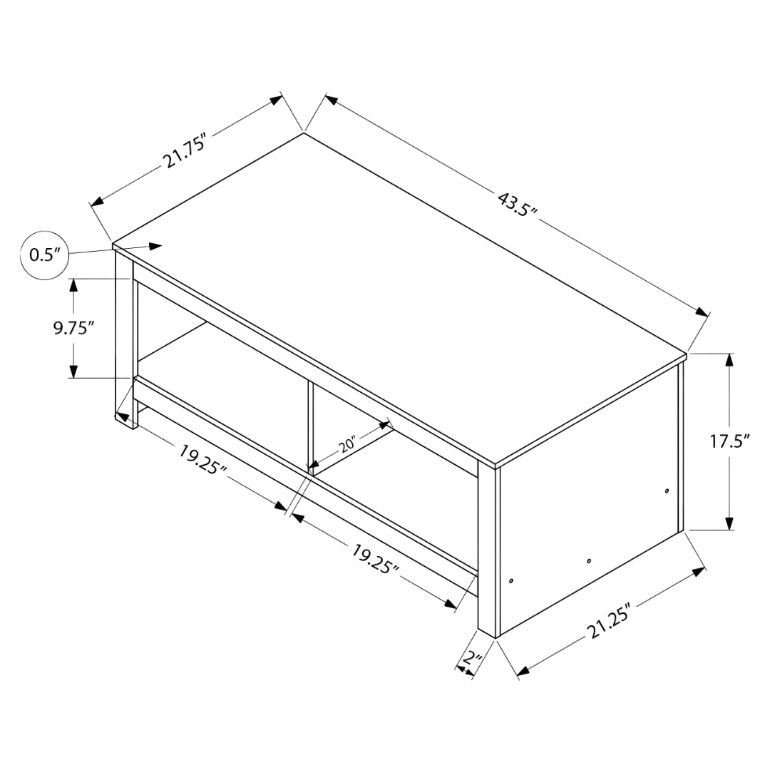 Kemar – Table basse – Gris aspect bois rustique