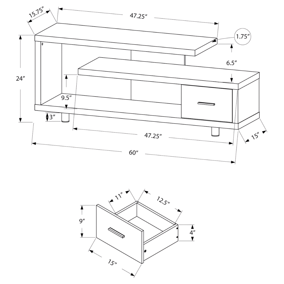 Kelren – Espresso TV Stand – 60"