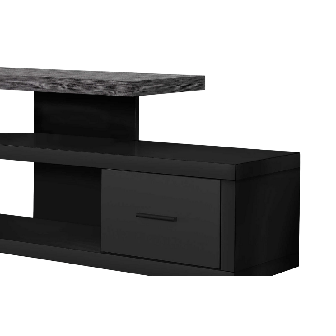 Kelren – Black TV Stand with Grey Top – 60"