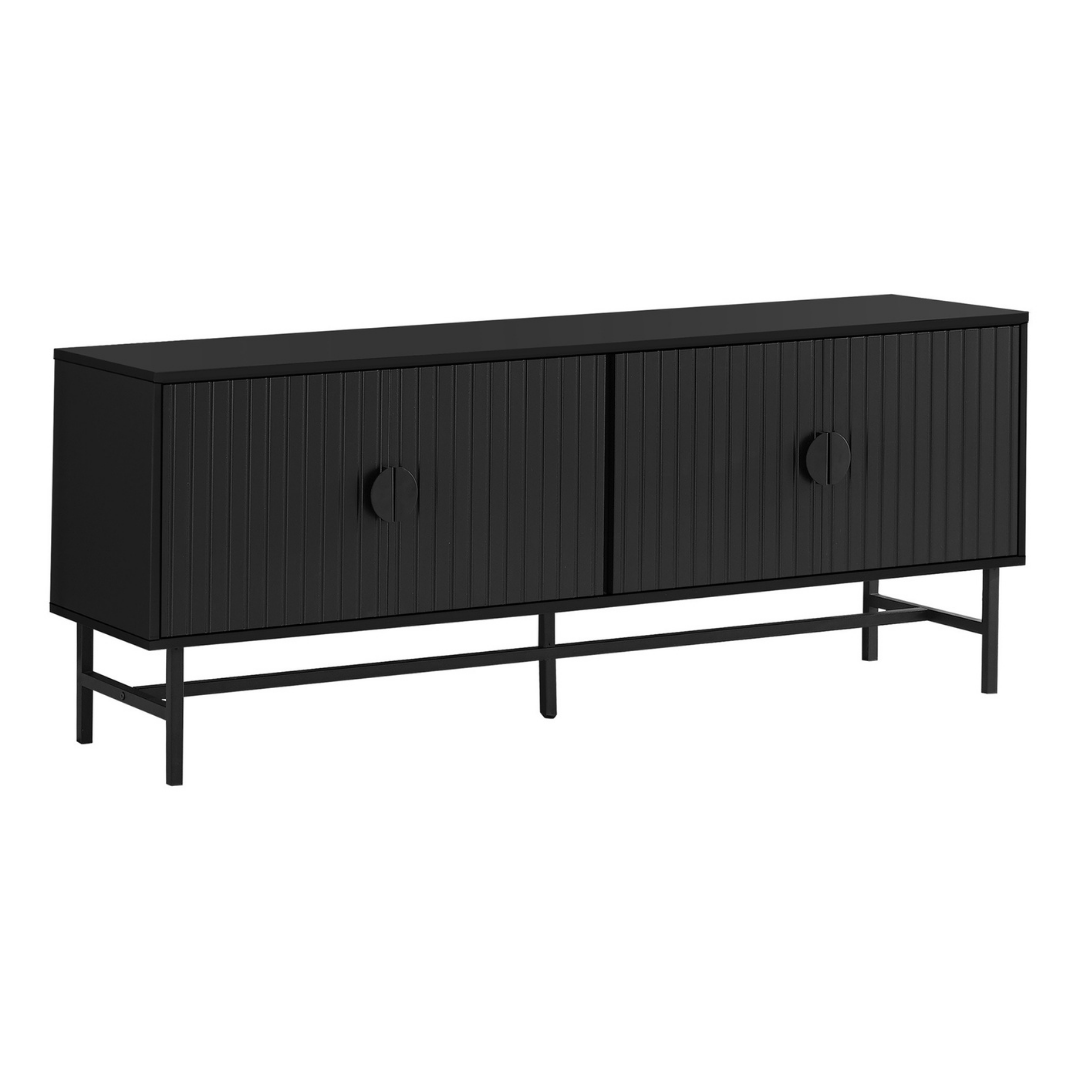 Meuble TV Sorlen – Porte à rainures noires – 60"