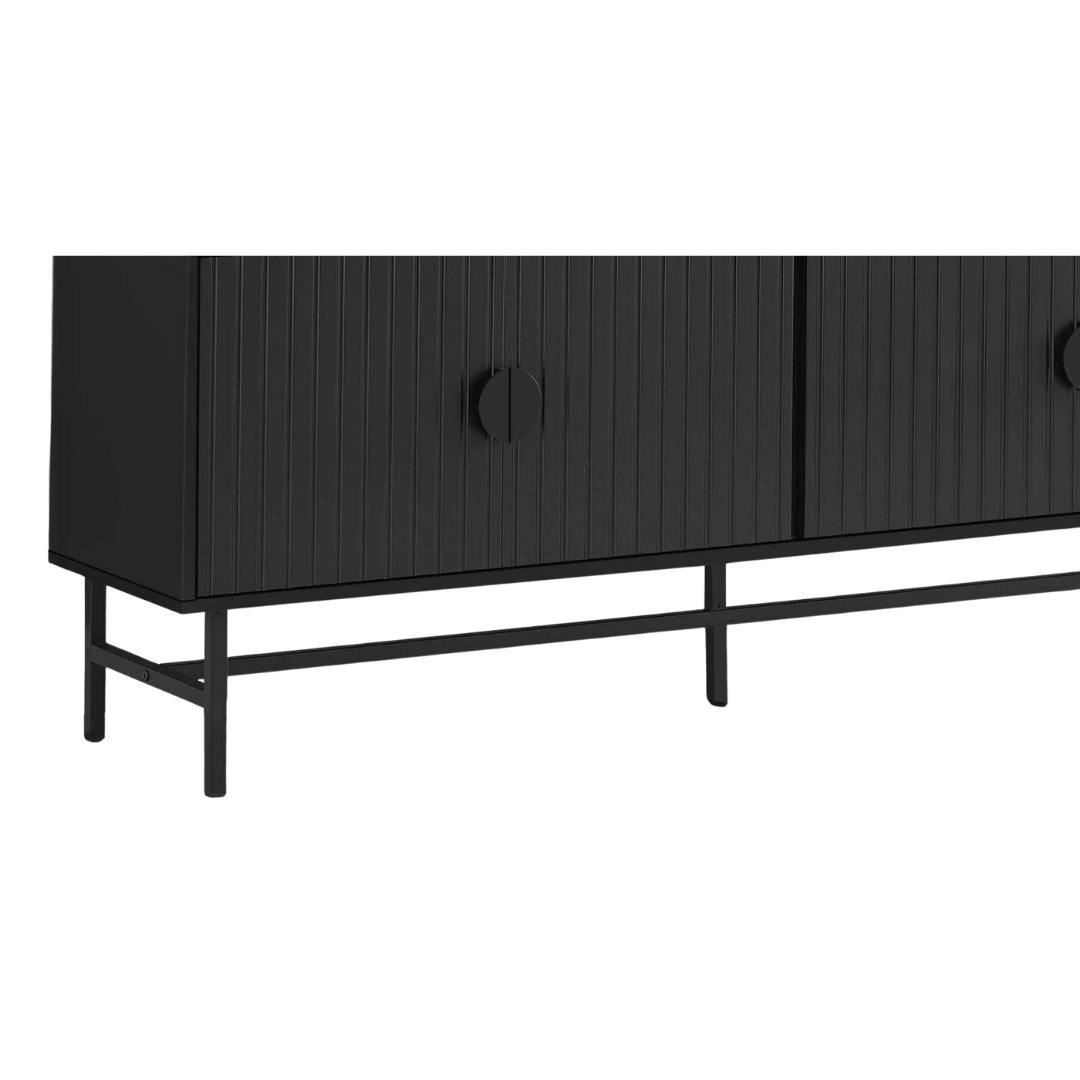 Sorlen – Black Ribbed-Door TV Stand – 60"