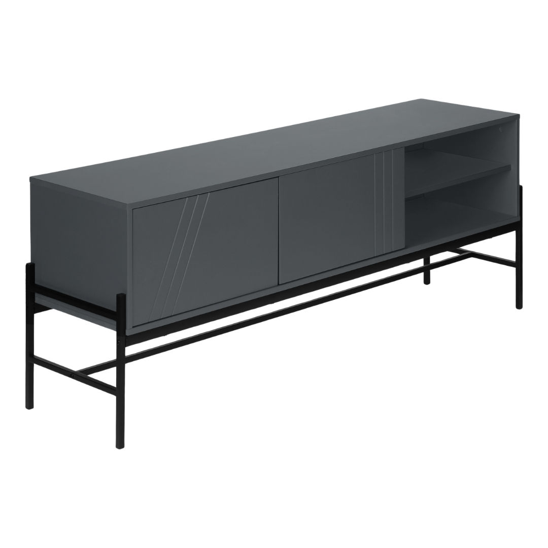 Meuble TV Melro gris avec rangement – 60"