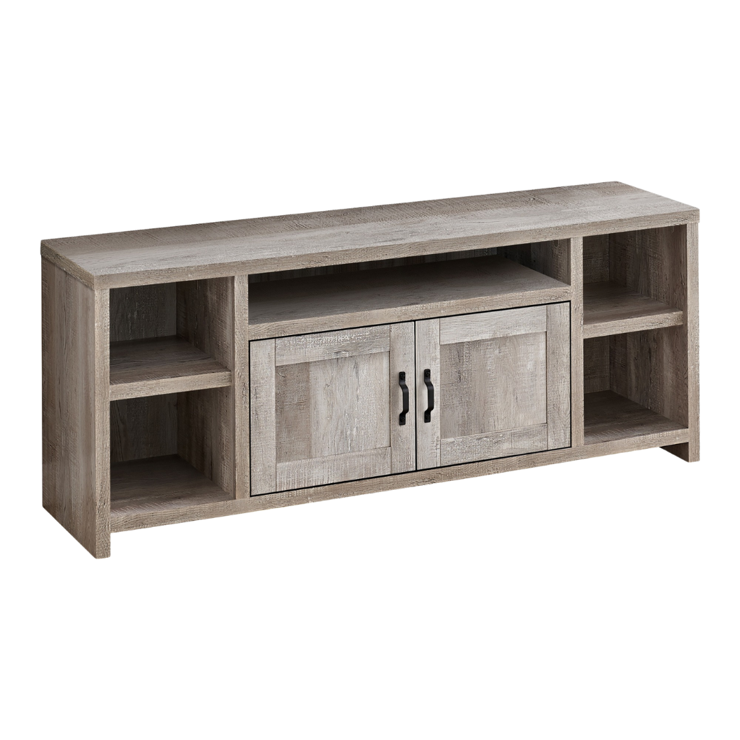 Meuble TV Daven – aspect bois recyclé taupe – 152 cm