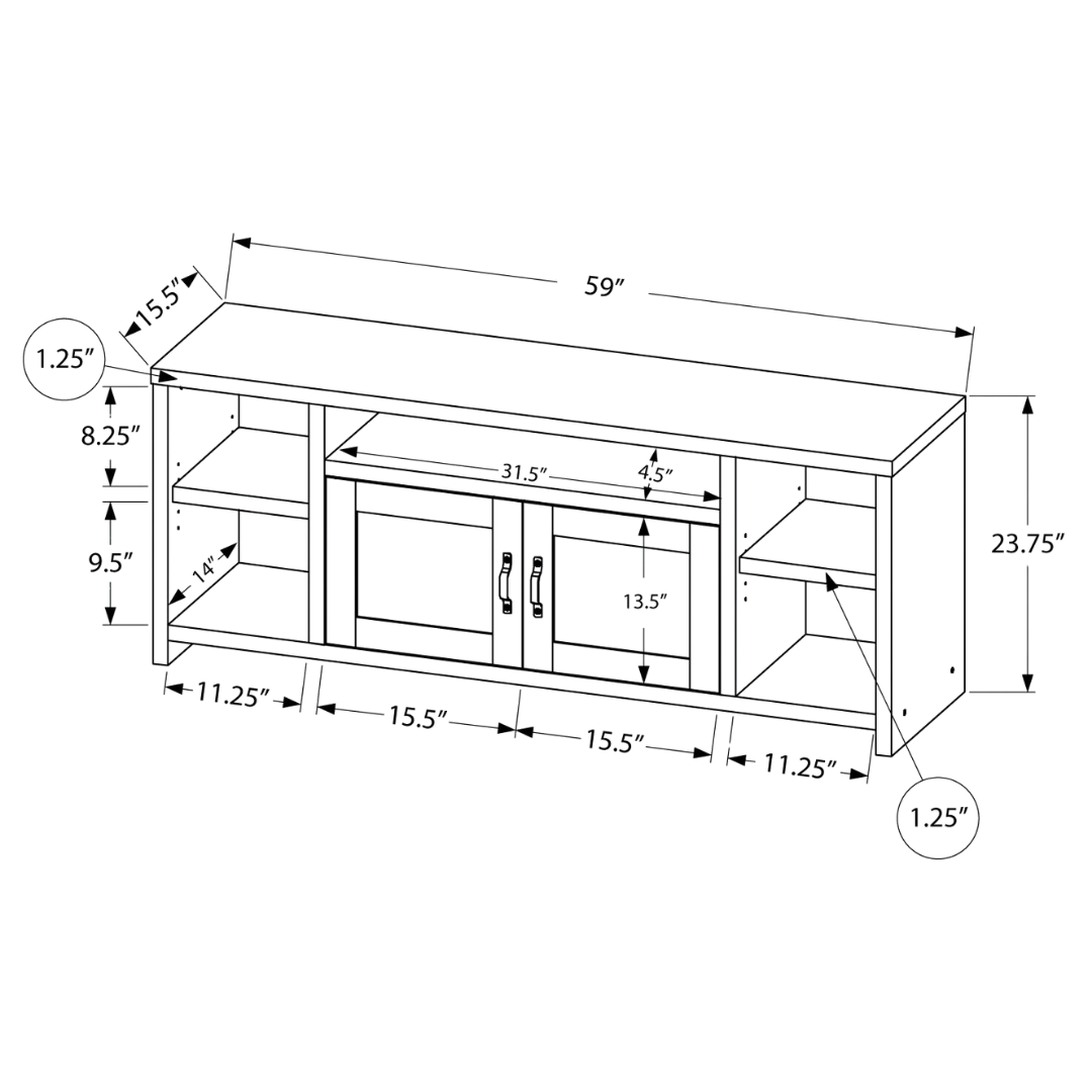 Daven – Black Reclaimed Wood-Look TV Stand – 60"