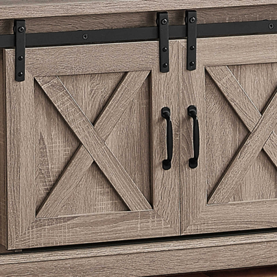 Karvo – Dark Taupe Barn-Door TV Stand – 60"