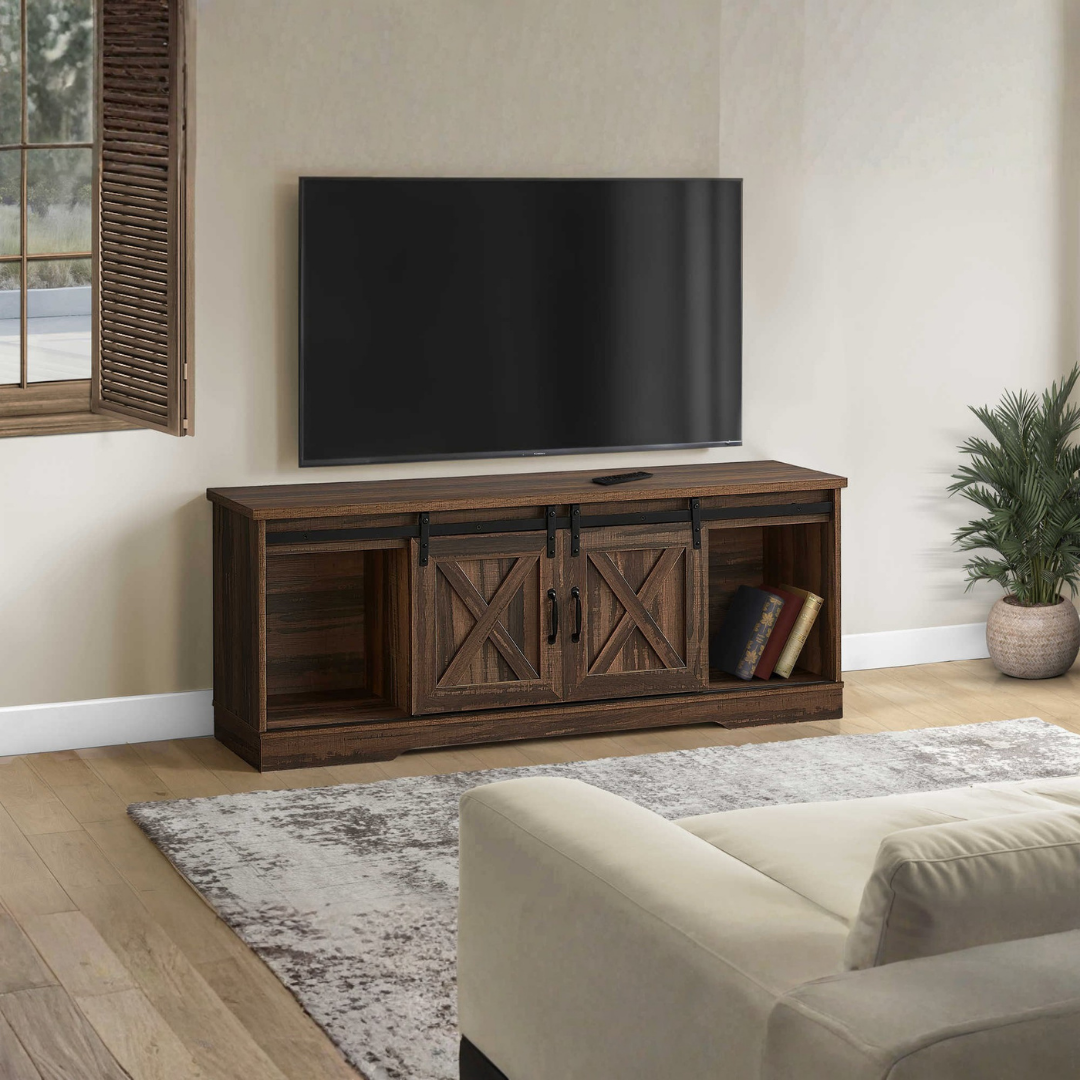 Meuble TV Karvo style grange – Marron – 152 cm