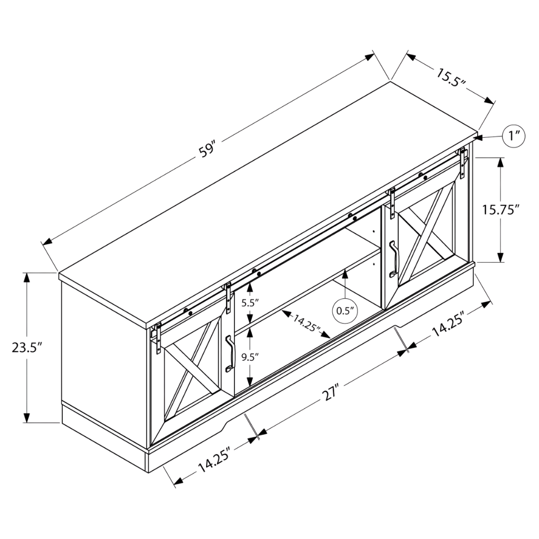 Karvo – Barn-Door TV Stand – Brown – 60"