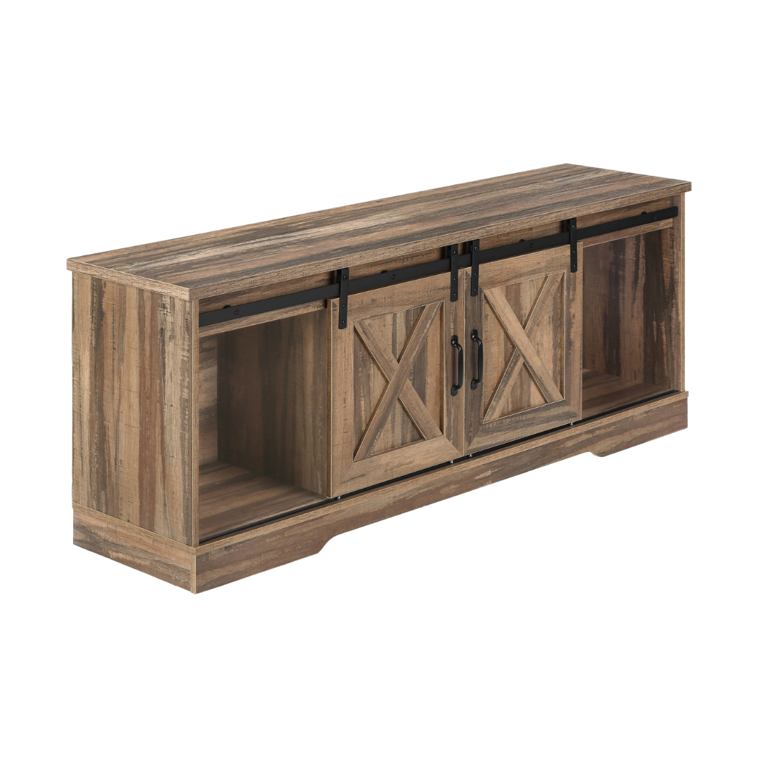 Karvo – Barn-Door TV Stand – Brown – 60"