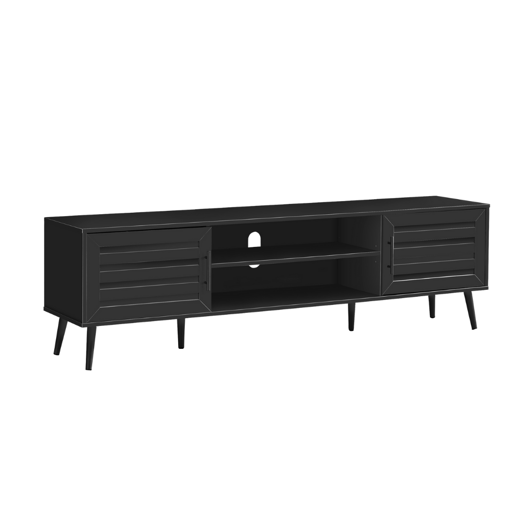 Meuble TV Sarvo – 72" – Noir – 2 portes