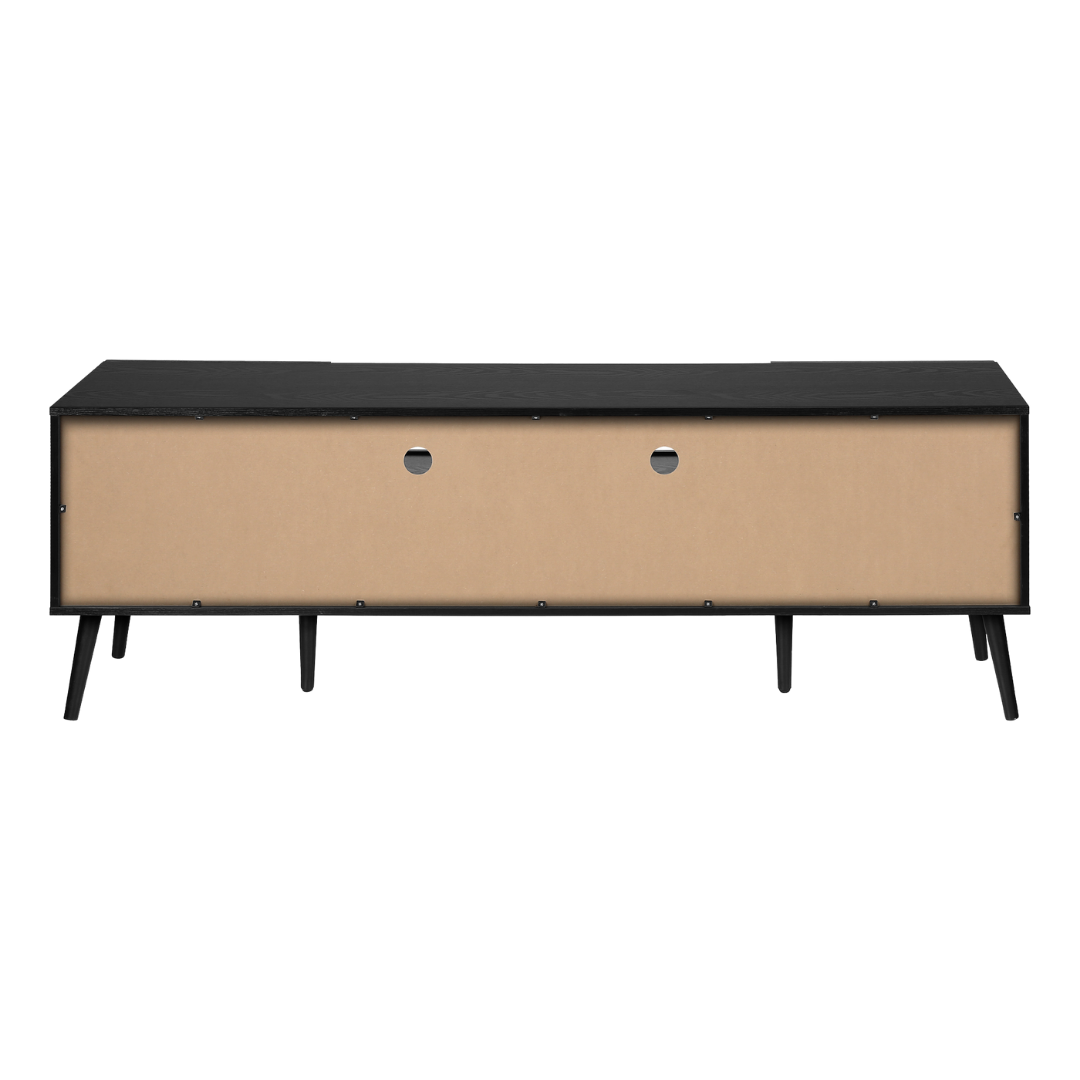 Bay – 72" Black Wood-Look TV Stand – Mid-Century Storage Console