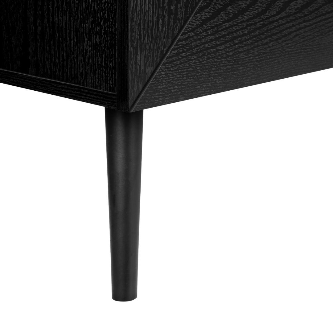 Bay – 72" Black Wood-Look TV Stand – Mid-Century Storage Console