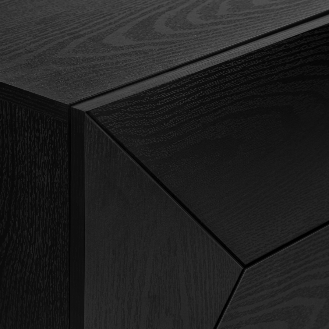 Bay – 72" Black Wood-Look TV Stand – Mid-Century Storage Console