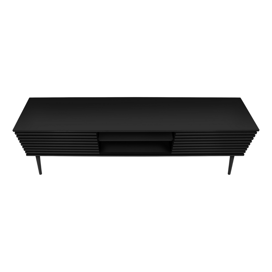 Velon – 72" Black Media Console with Sliding Doors