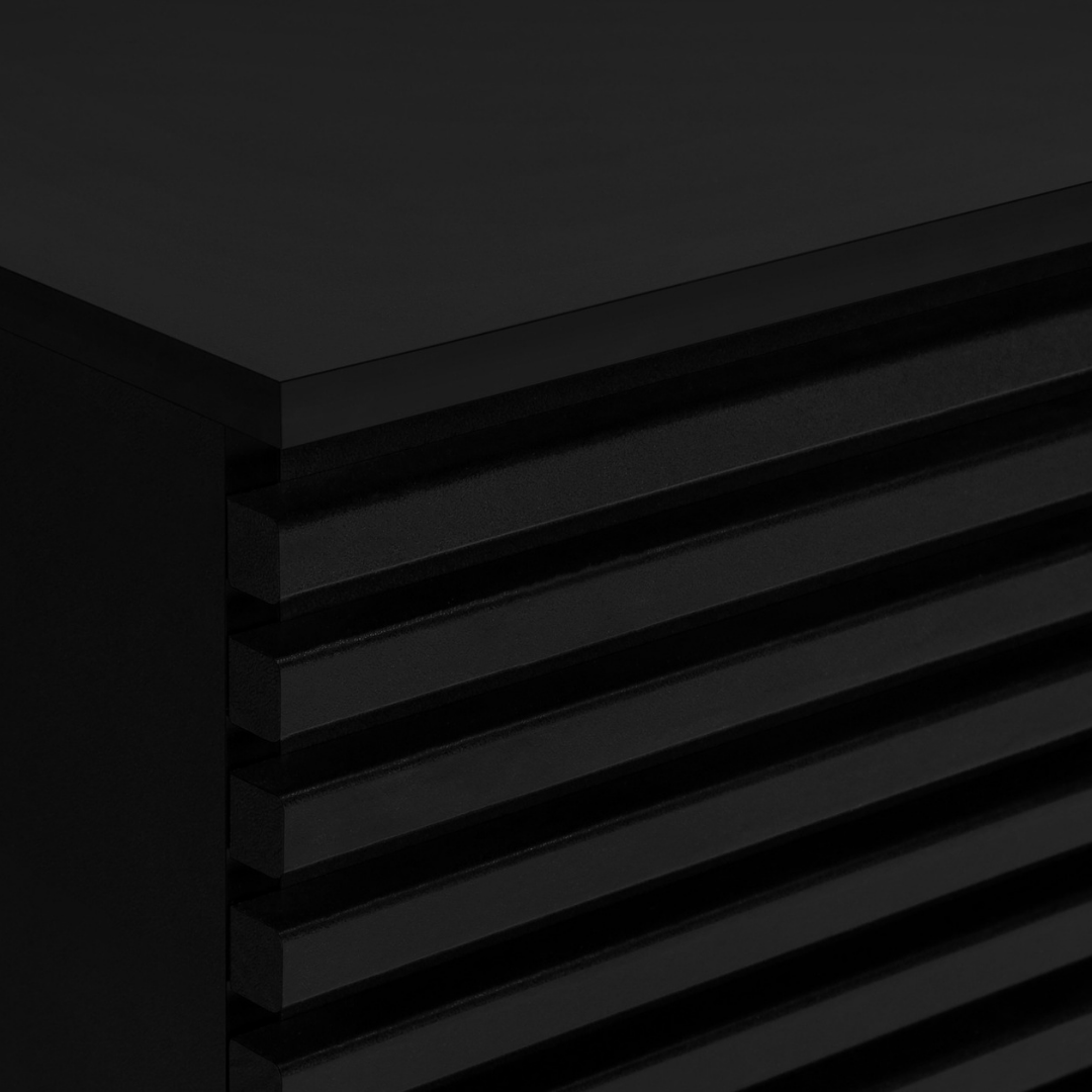 Velon – 72" Black Media Console with Sliding Doors