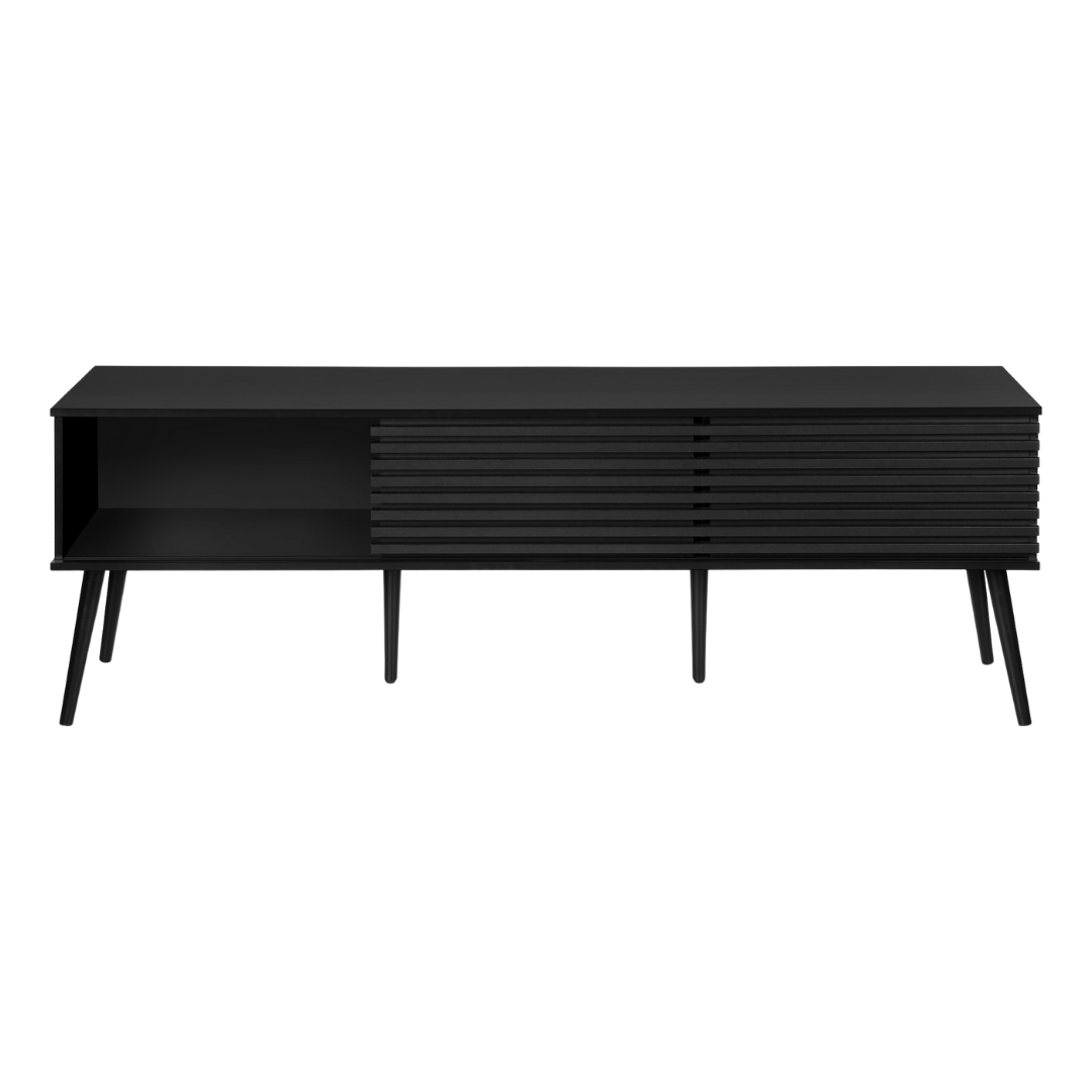 Velon – 72" Black Media Console with Sliding Doors