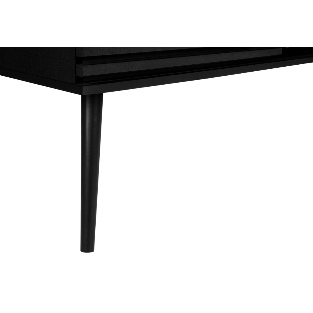 Velon – 72" Black Media Console with Sliding Doors