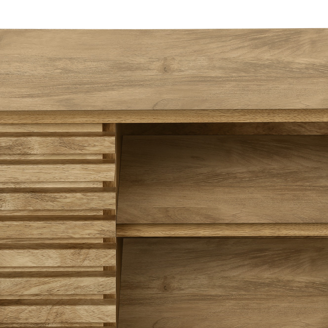 Velon – 72" Walnut Media Console with Sliding Doors