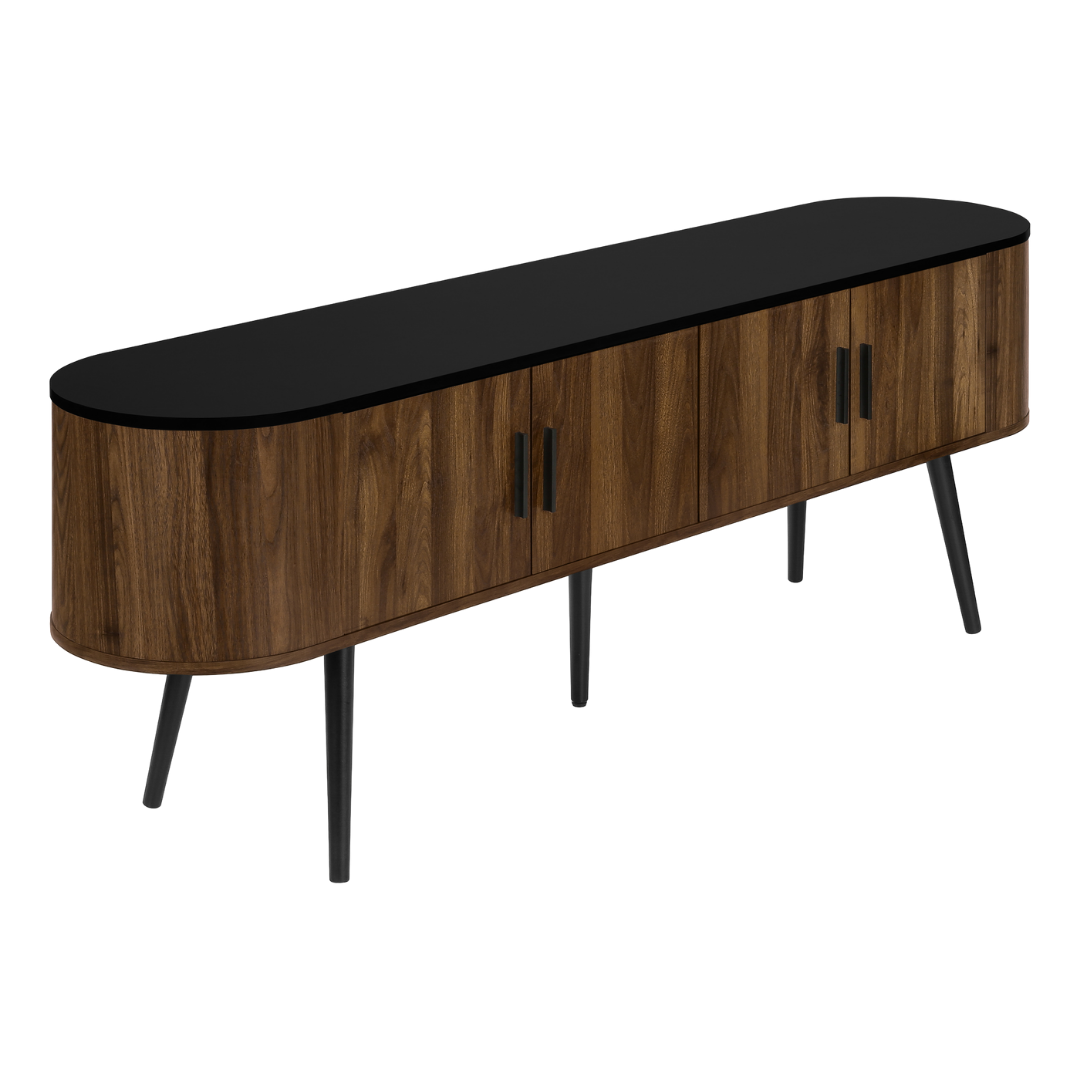 Narel – Meuble TV bicolore 72" – Noir et noyer