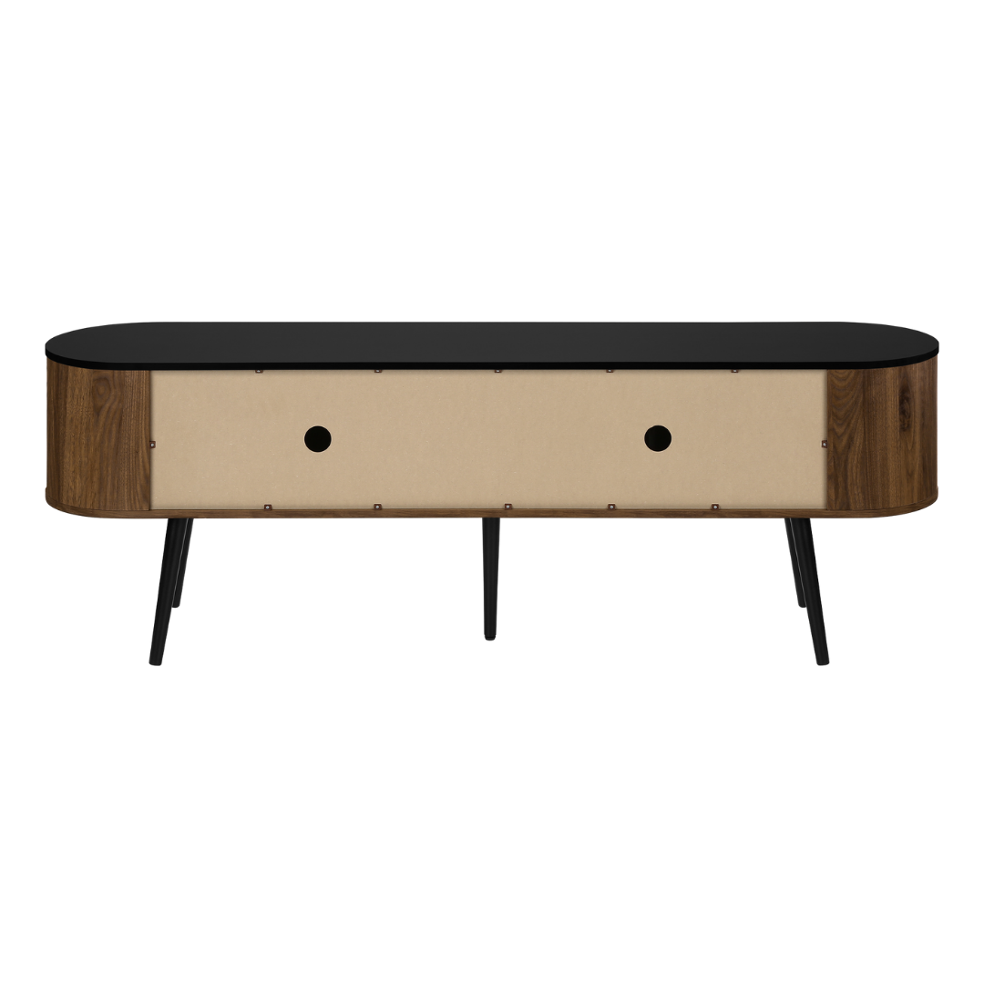 Narel – 72" Two-Tone Media Console – Black & Walnut