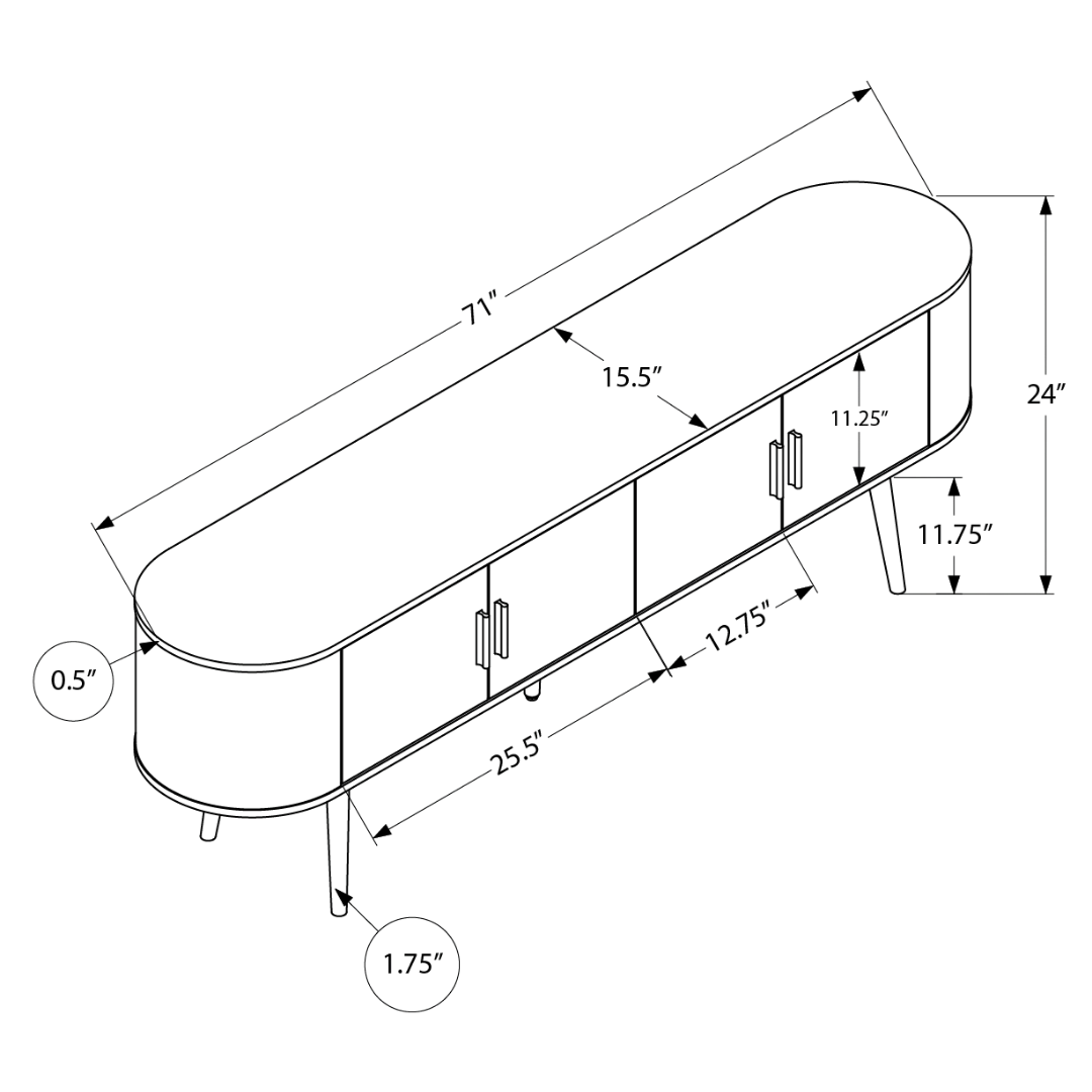 Narel – 72" Media Console – Antique White