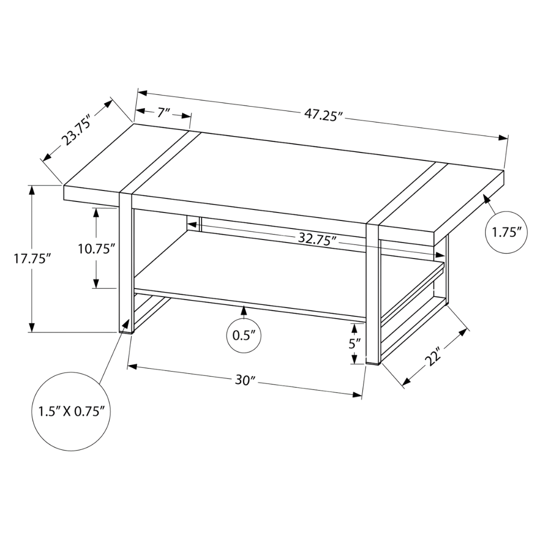 Dona – Table basse – Aspect bois brun