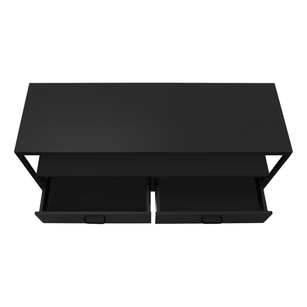 Zyven – 48" Black TV Stand – Black Metal Frame