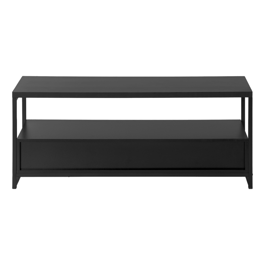 Zyven – 48" Black TV Stand – Black Metal Frame
