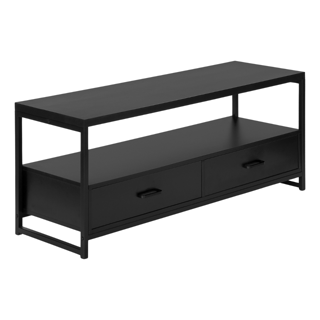 Meuble TV Zyven 48" noir – Structure en métal noir