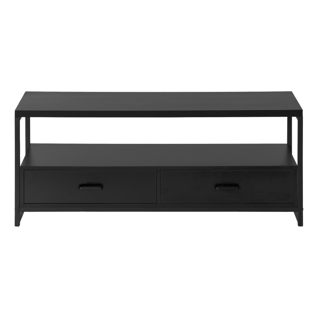 Zyven – 48" Black TV Stand – Black Metal Frame