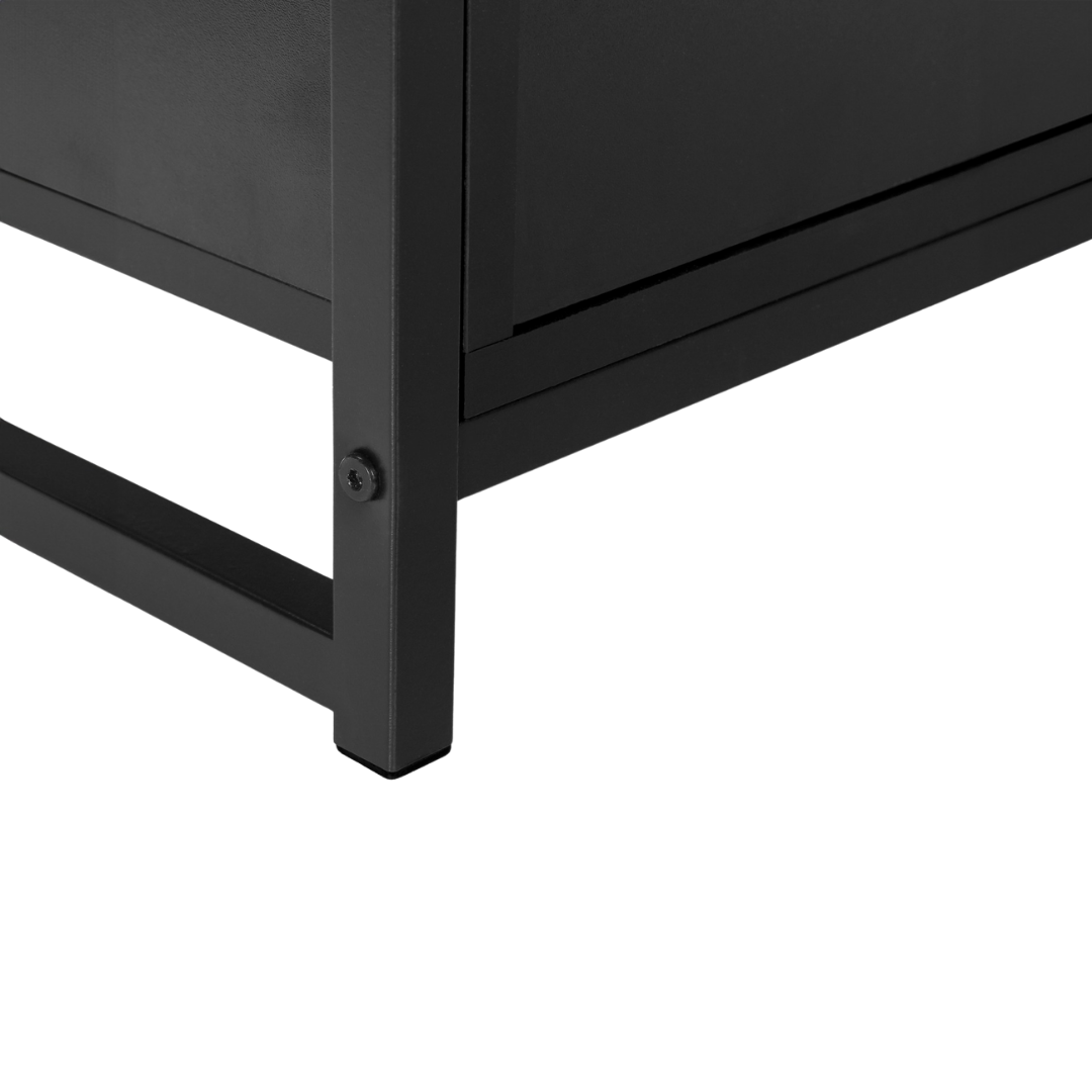 Zyven – 48" Black TV Stand – Black Metal Frame