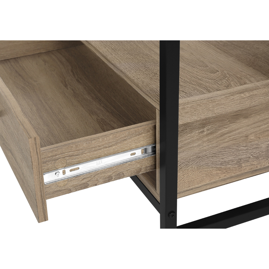 Zyven – 48" Dark Taupe TV Stand – Black Metal Frame