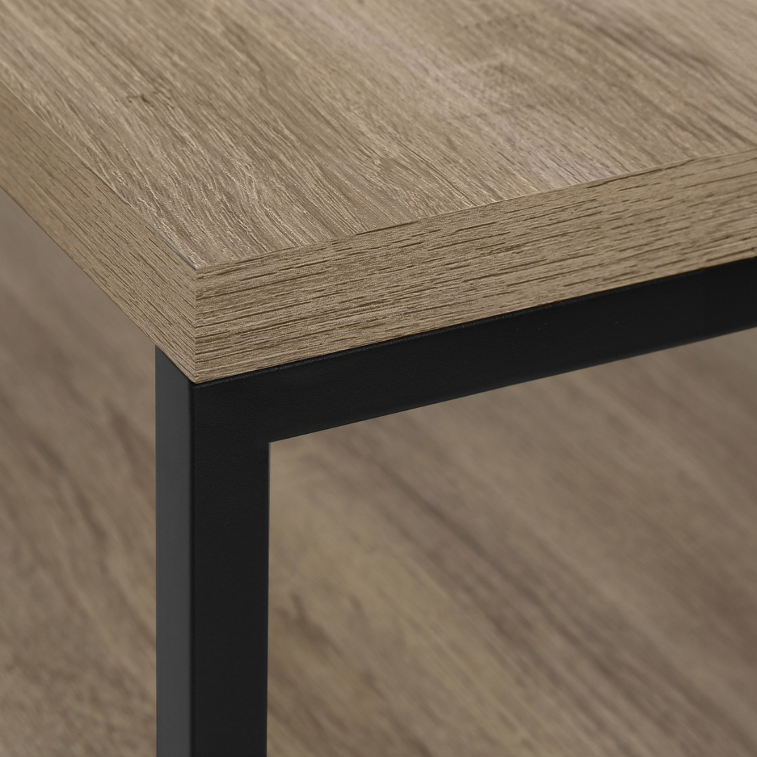 Zyven – 48" Dark Taupe TV Stand – Black Metal Frame