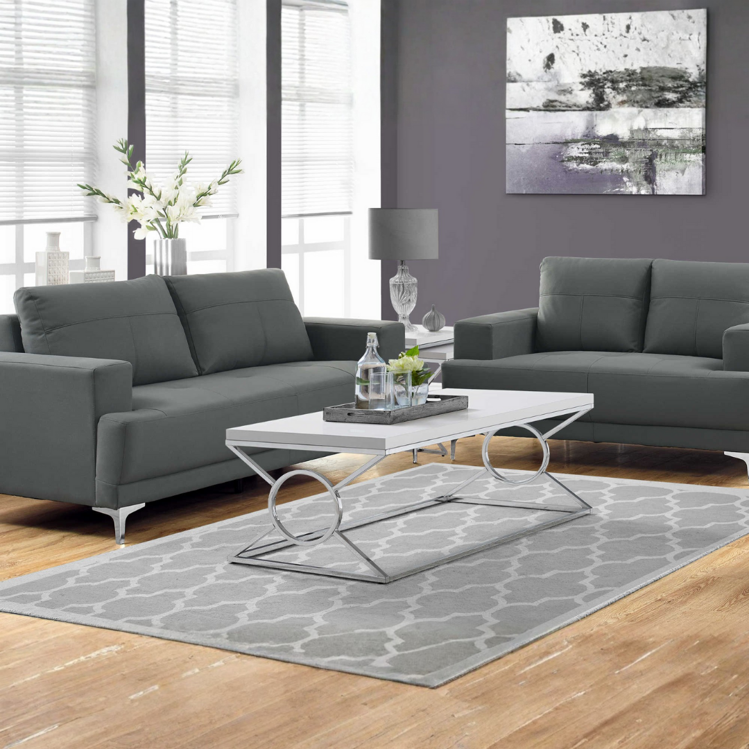 Nerin – Coffee Table – Glossy White & Chrome