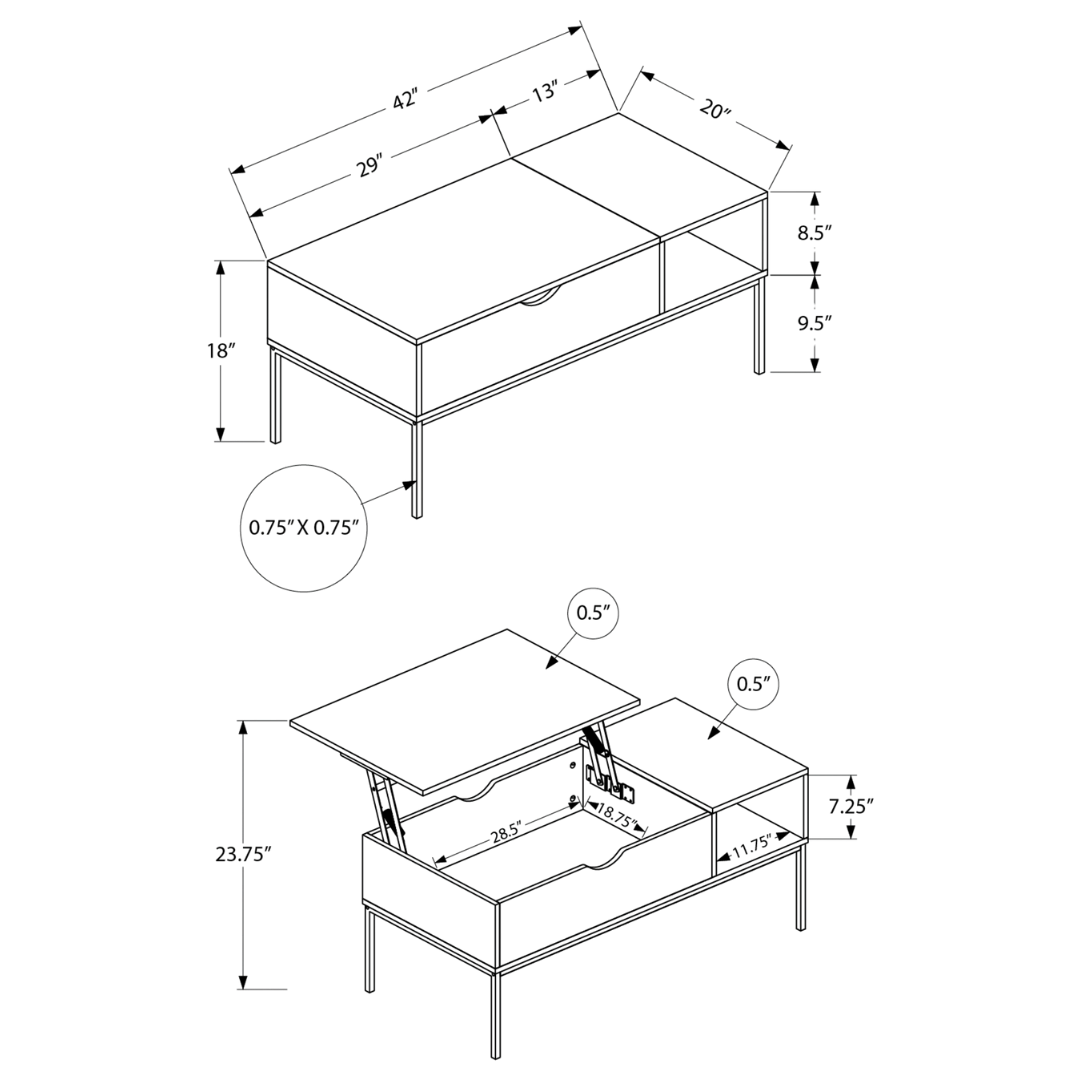 Melva – Table basse – Aspect bois gris