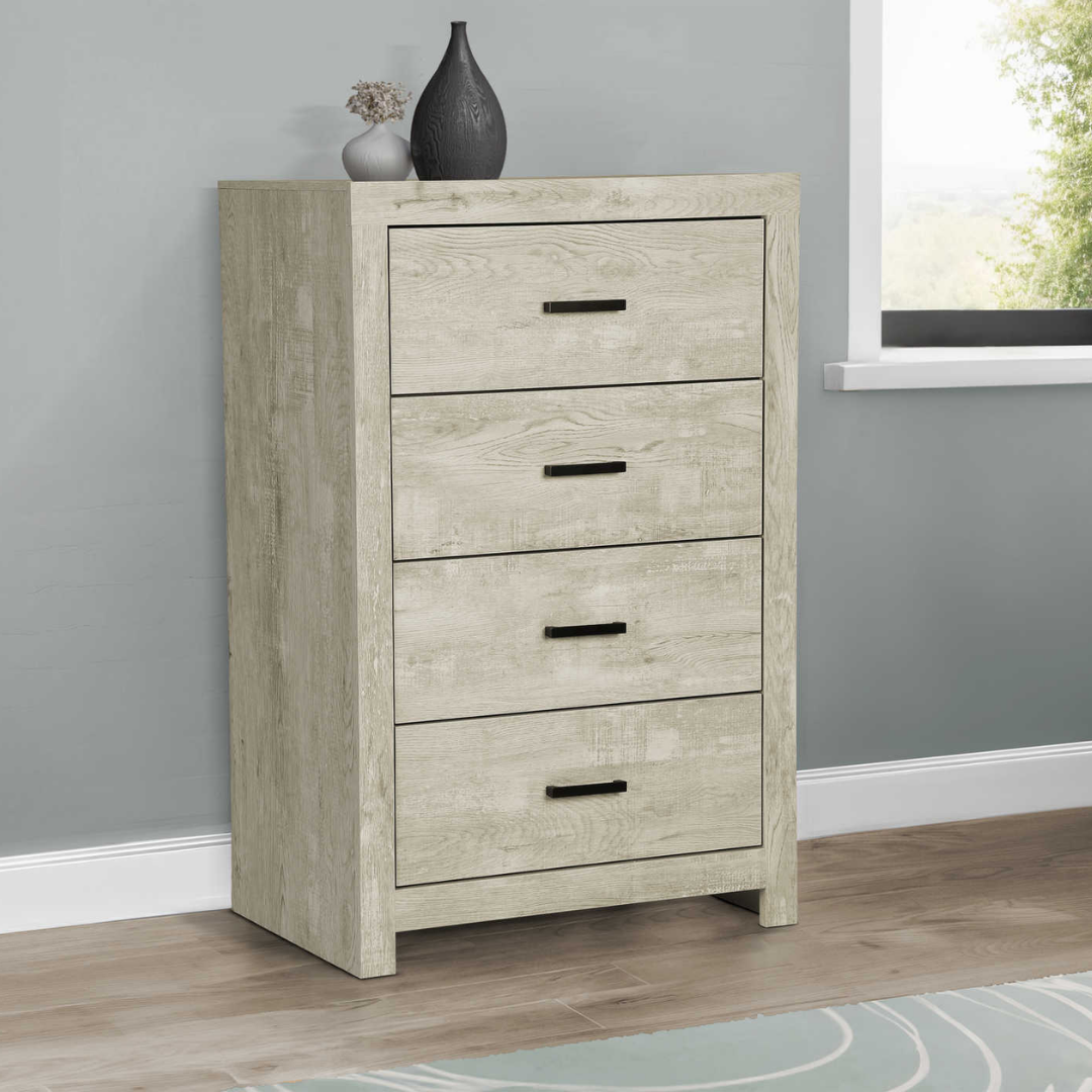 Commode 4 tiroirs en chêne blanchi – Bleachwood