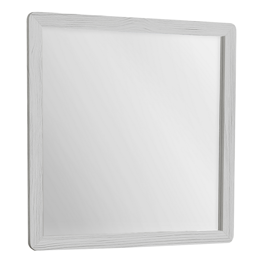 Commode Arvena à 6 tiroirs avec miroir – Finition chêne gris