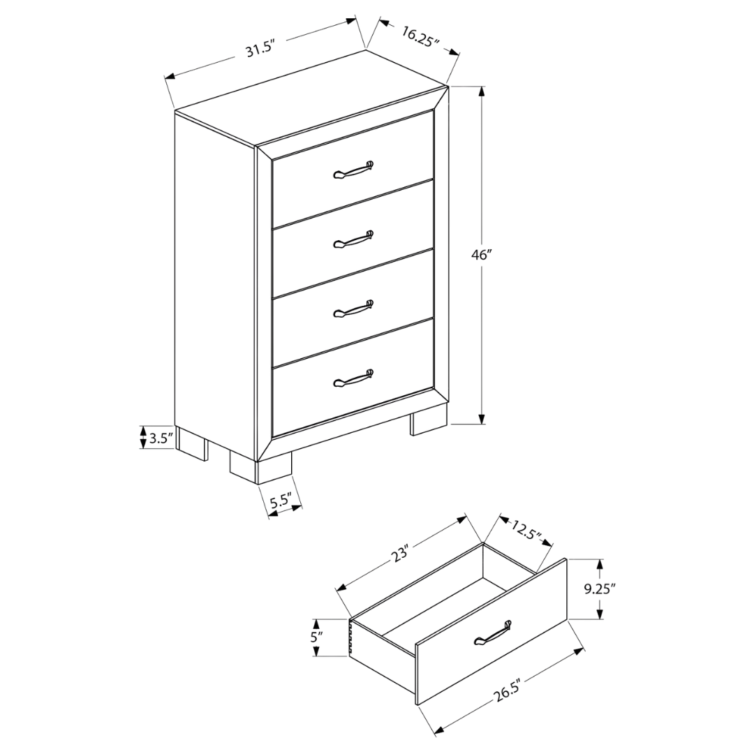 Commode Ravenport à 4 tiroirs – Chêne rustique