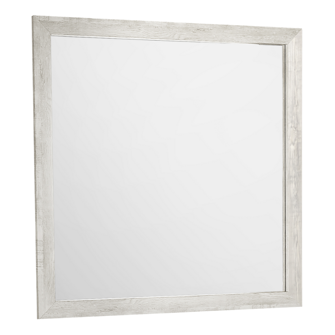 Commode Arlington à 6 tiroirs avec miroir – Finition chêne gris recyclé