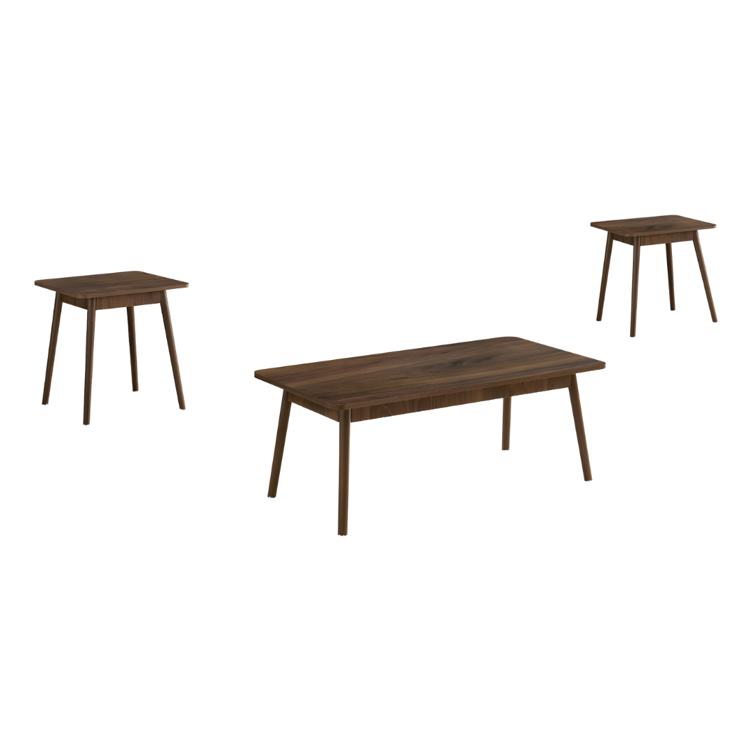 kedra – 3-Piece Coffee Table Set – Walnut