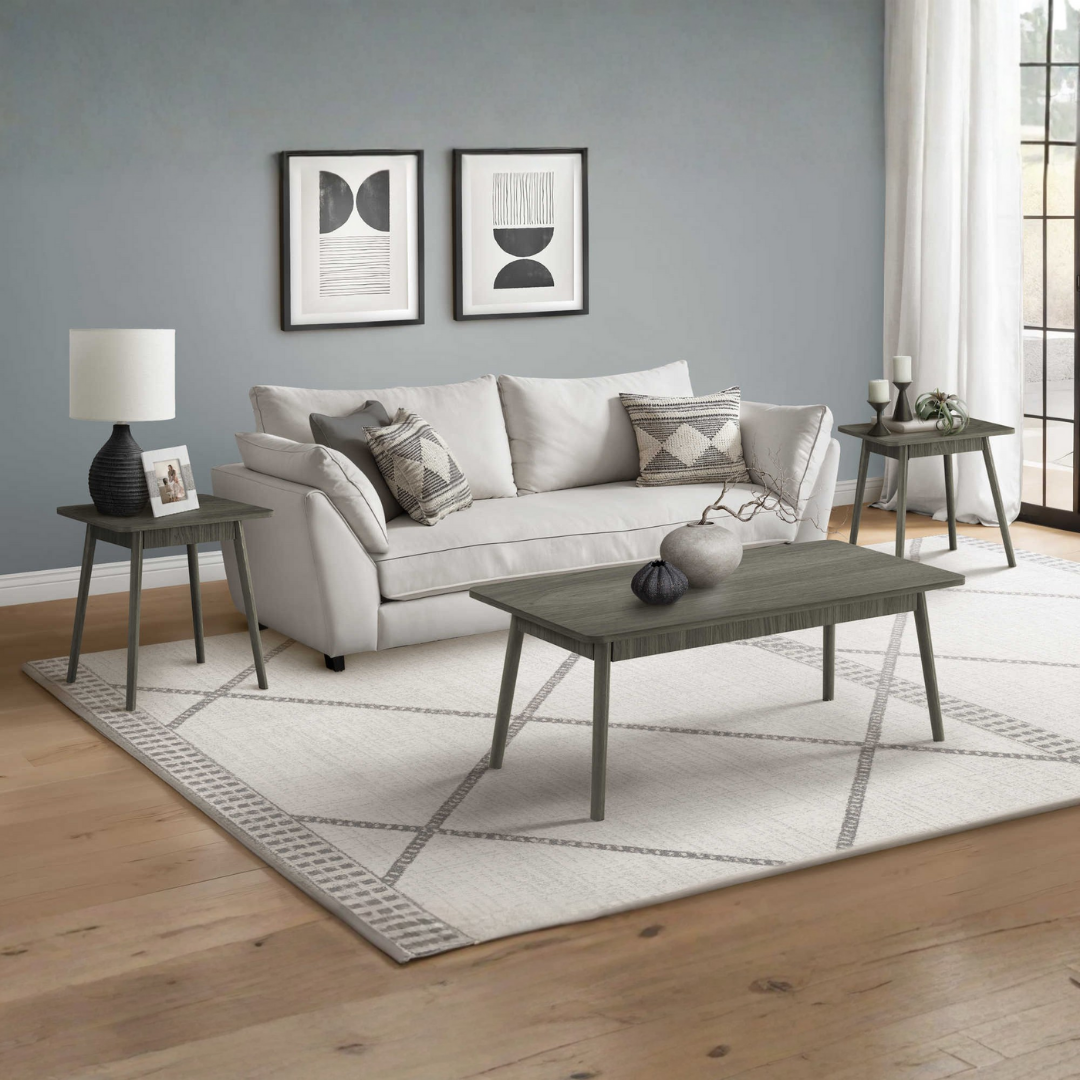 Kedra – 3-Piece Coffee Table Set – Grey Wood-Look
