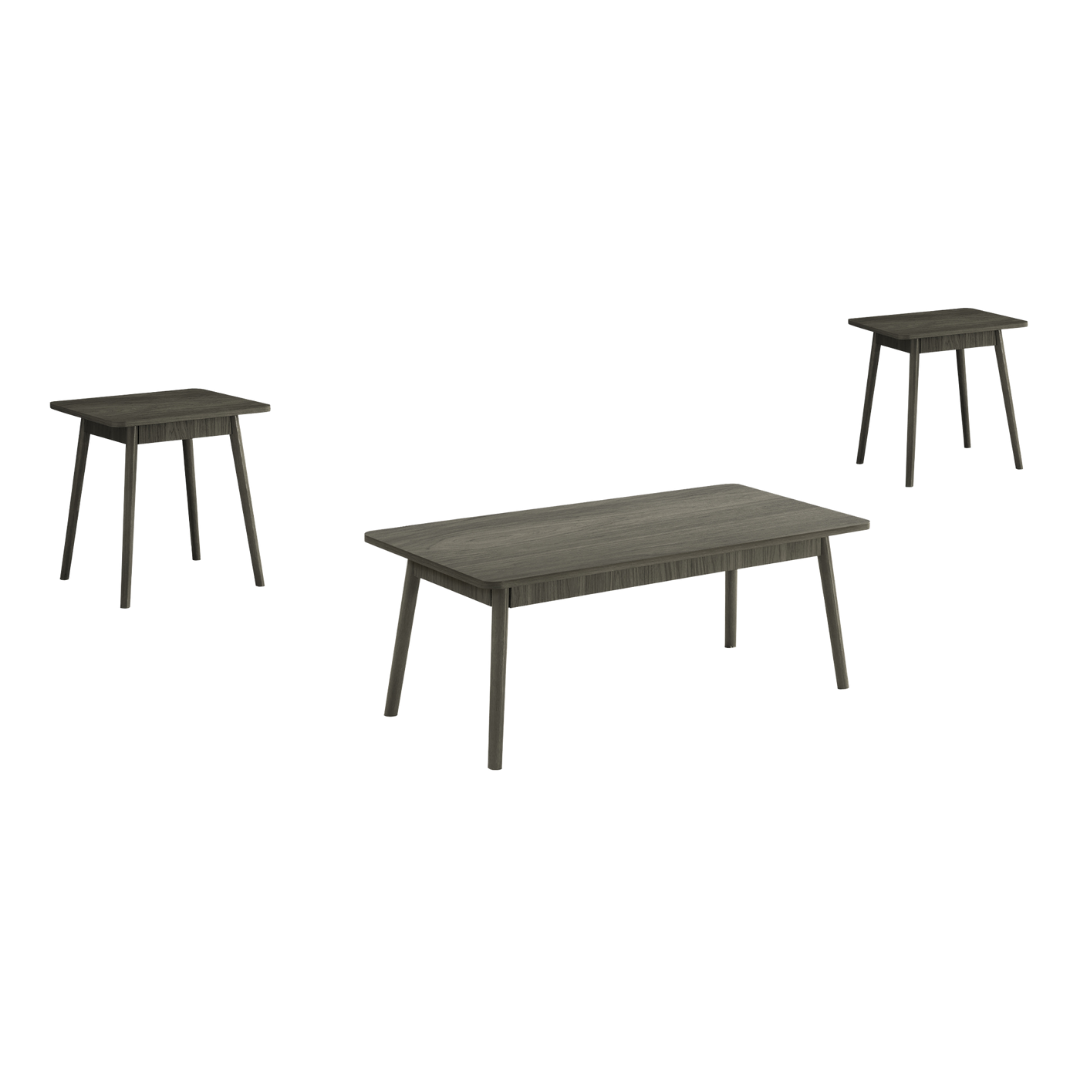 Kedra – 3-Piece Coffee Table Set – Grey Wood-Look