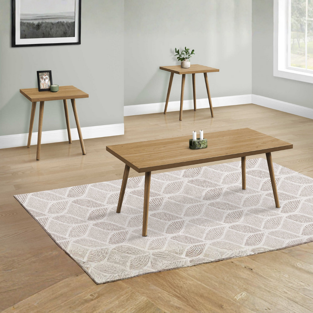 Nelos – 3-Piece Coffee Table Set – Pale Walnut