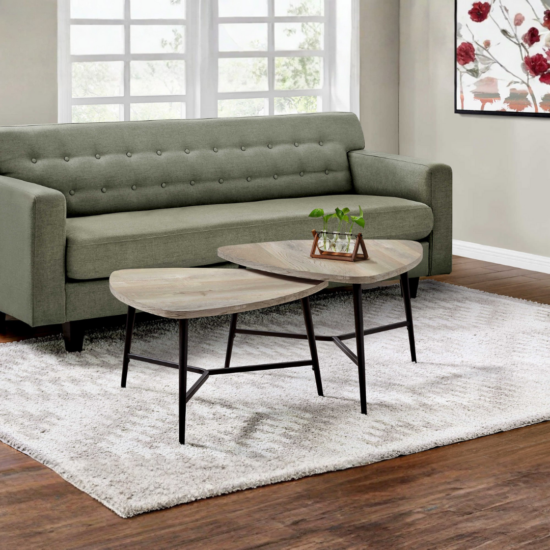 Lola – 2-Piece Coffee Table Set – Taupe Wood-Look